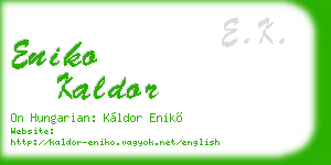 eniko kaldor business card