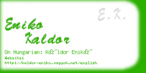 eniko kaldor business card